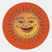 Etiqueta de Sun Adesivos Em Formato Redondos