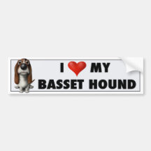 Etiqueta do amor de Basset Hound Adesivos
