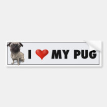 Etiqueta do amor do Pug Adesivos