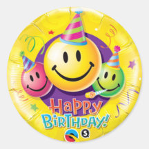 Etiqueta do aniversário adesivos redondos
