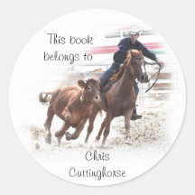 Etiqueta do bookplate do cavalo do corte adesivo