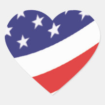 Etiqueta do coração da bandeira americana adesivo de coração