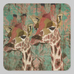 Etiqueta do damasco dos girafas de Rosa autocolantes