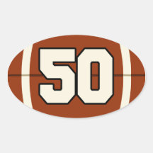 Etiqueta do futebol do número 50 adesivos em formato oval
