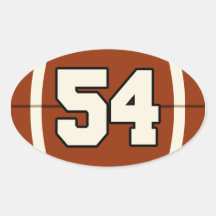 Etiqueta do futebol do número 54 adesivos em formato oval