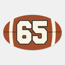 Etiqueta do futebol do número 65 adesivos oval