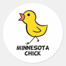 Etiqueta do pintinho de Minnesota Adesivo Em Formato Redondo