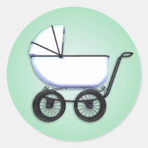Etiqueta do verde do carrinho de bebê adesivos