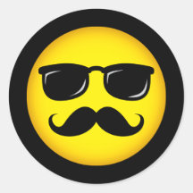Etiqueta em incógnito amarela do smiley do bigode adesivos