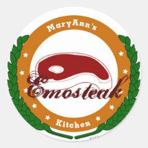 Etiqueta "Emosteak " do valor máximo de concentraç Adesivo Em Formato Redondo