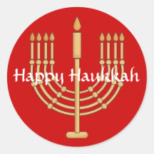 Etiqueta feliz de Hanukkah Adesivo