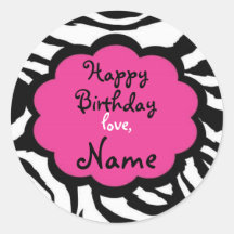 Etiqueta Funky do aniversário de Customizalbe da z Adesivos Em Formato Redondos