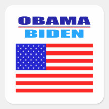 Etiqueta - Obama/Biden - bandeira Adesivo