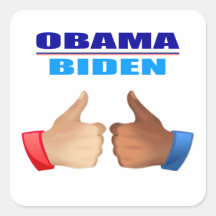 Etiqueta - Obama/Biden - polegares acima Adesivos
