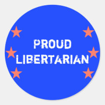 Etiqueta orgulhosa do libertário adesivo