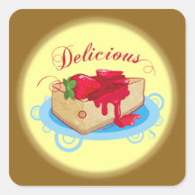 Etiqueta quadrada deliciosa adesivos quadrados