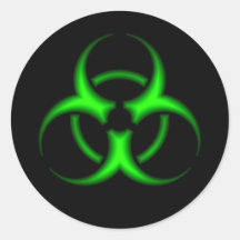 Etiqueta verde do símbolo do Biohazard Adesivo