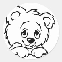 Etiquetas bonitos do urso adesivos em formato redondos