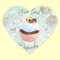 Etiquetas cor-de-rosa dos rosas do cupcake autocolantes
