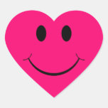 Etiquetas cor-de-rosa escuras do smiley face do co adesivos