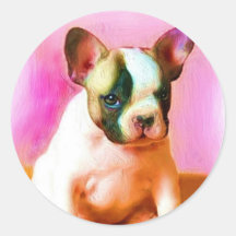Etiquetas da arte do buldogue francês adesivos