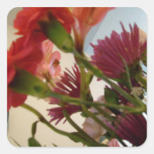 etiquetas da flor adesivos quadrados