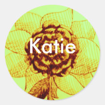 etiquetas da flor do katie adesivos redondos
