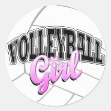 Etiquetas da menina do voleibol adesivo redondo