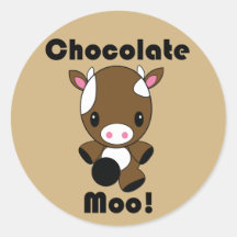 Etiquetas da vaca do MOO Kawaii do chocolate Adesivos Redondos