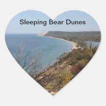 Etiquetas das dunas do urso do sono do coração adesivos