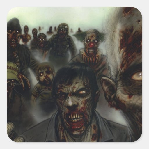 Etiquetas do Dia das Bruxas dos zombis Adesivo Quadrado