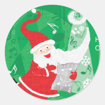 Etiquetas do Natal do papai noel Adesivo Redondo