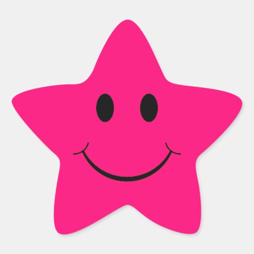 Etiquetas do smiley face da estrela do rosa quente adesivos