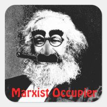 Etiquetas marxistas do inquilino adesivo quadrado