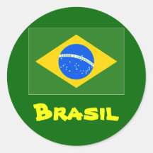 Etiquetas redondas de Brasil Adesivos Redondos