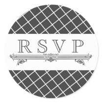 Etiquetas Wedding pretas & brancas do vintage de R autocolantes