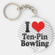Eu amo a boliche Dez-Pin Chaveiros