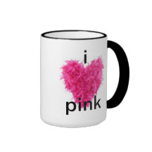 eu amo a caneca cor-de-rosa do coração da pena