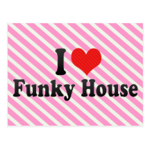 Eu amo a casa Funky Cartão Postal