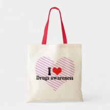 Eu amo a consciência das drogas bolsa de lona
