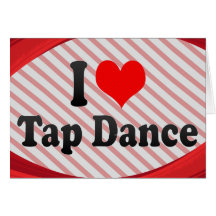 Eu amo a dança de torneira cartoes