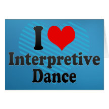 Eu amo a dança interpretativo cartao