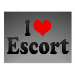 Eu amo a escolta cartao postal