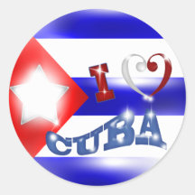Eu amo a etiqueta de Cuba Adesivo Redondo