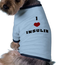Eu amo a insulina camiseta para caes