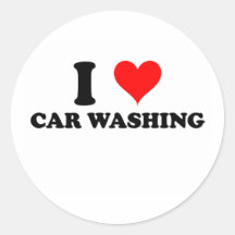Eu amo a lavagem do carro adesivos redondos