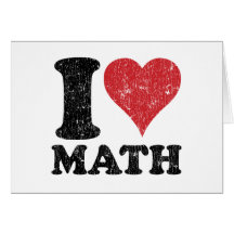 Eu amo a matemática cartões