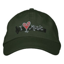 Eu amo a música boné bordado
