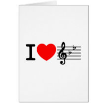 Eu amo a música cartão