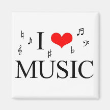 eu amo a música imãs de geladeira